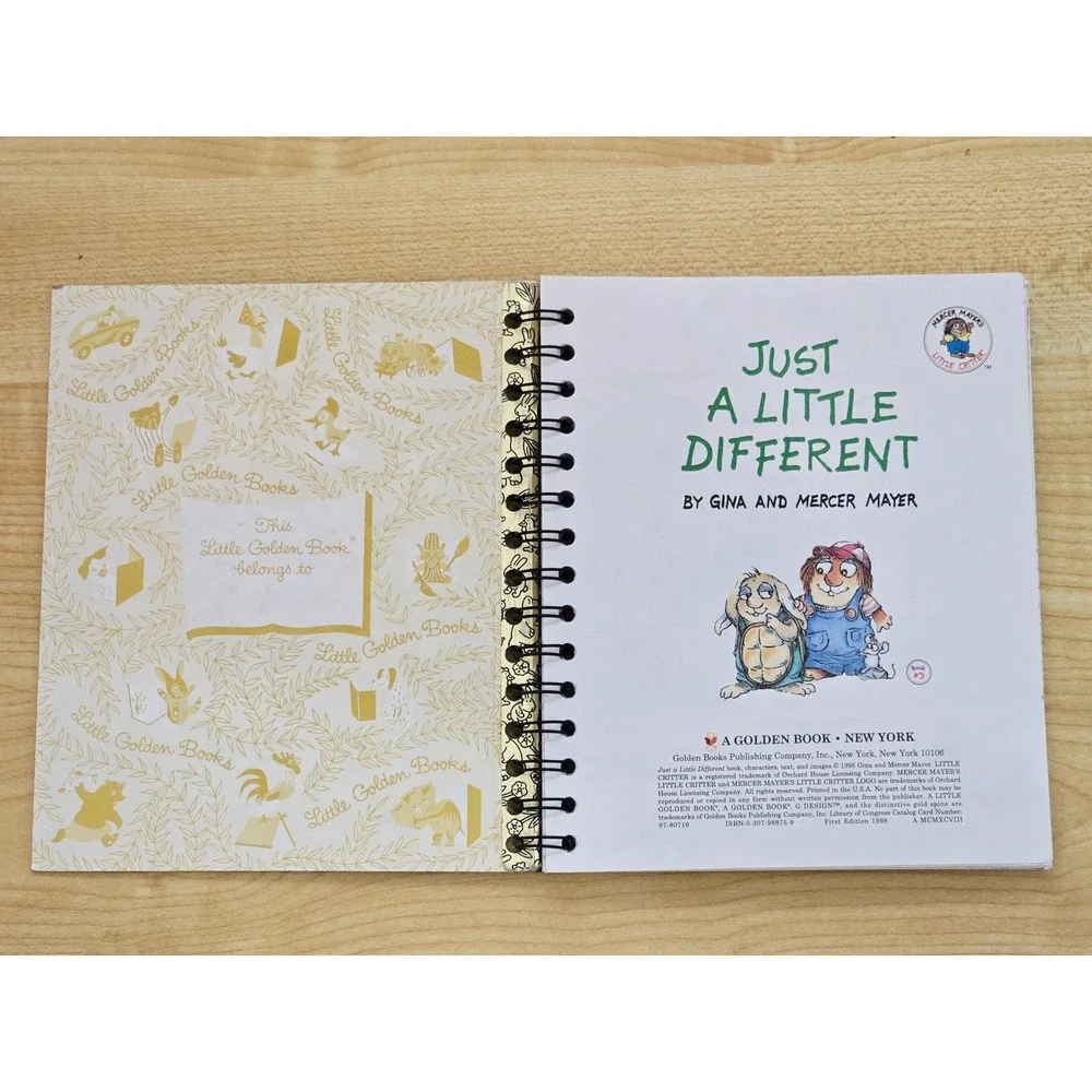 'Just a Little Different' Little Golden Book Upcycled Journal-75+ Pages-Handmade